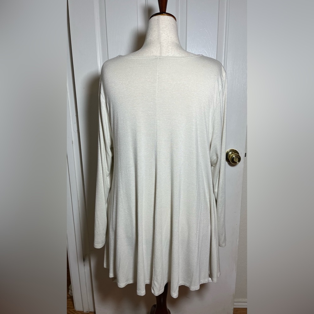 Lane Bryant Ivory Micro-Striped Swing Tunic Top โ Long Sleeve - Picture 7 of 11